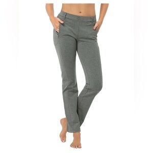 NWOT HDE Yoga Dress Pants Straight Leg Pull On Pants Heathered Charcoal medium
